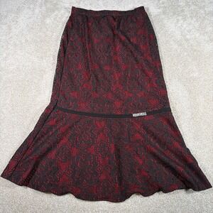 Jubi USA Lace Floral Overlay Maxi Skirt Womens Large Gothic Lace Romantic Y2k